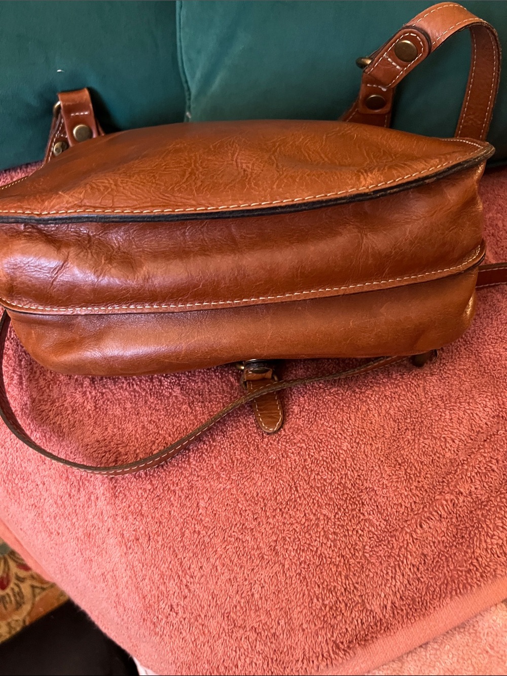 Patricia Nash London Saddle Crossbody Bag Cognac/Tan - Picture 5 of 10